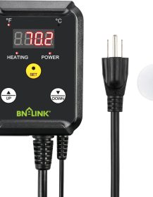BN-LINK Digital Heat Mat Thermostat Controller for Seed Germination, Reptiles and Brewing Breeding Incubation Greenhouse, 40-108°F, 8.3A 1000W ETL Listed (Heating)